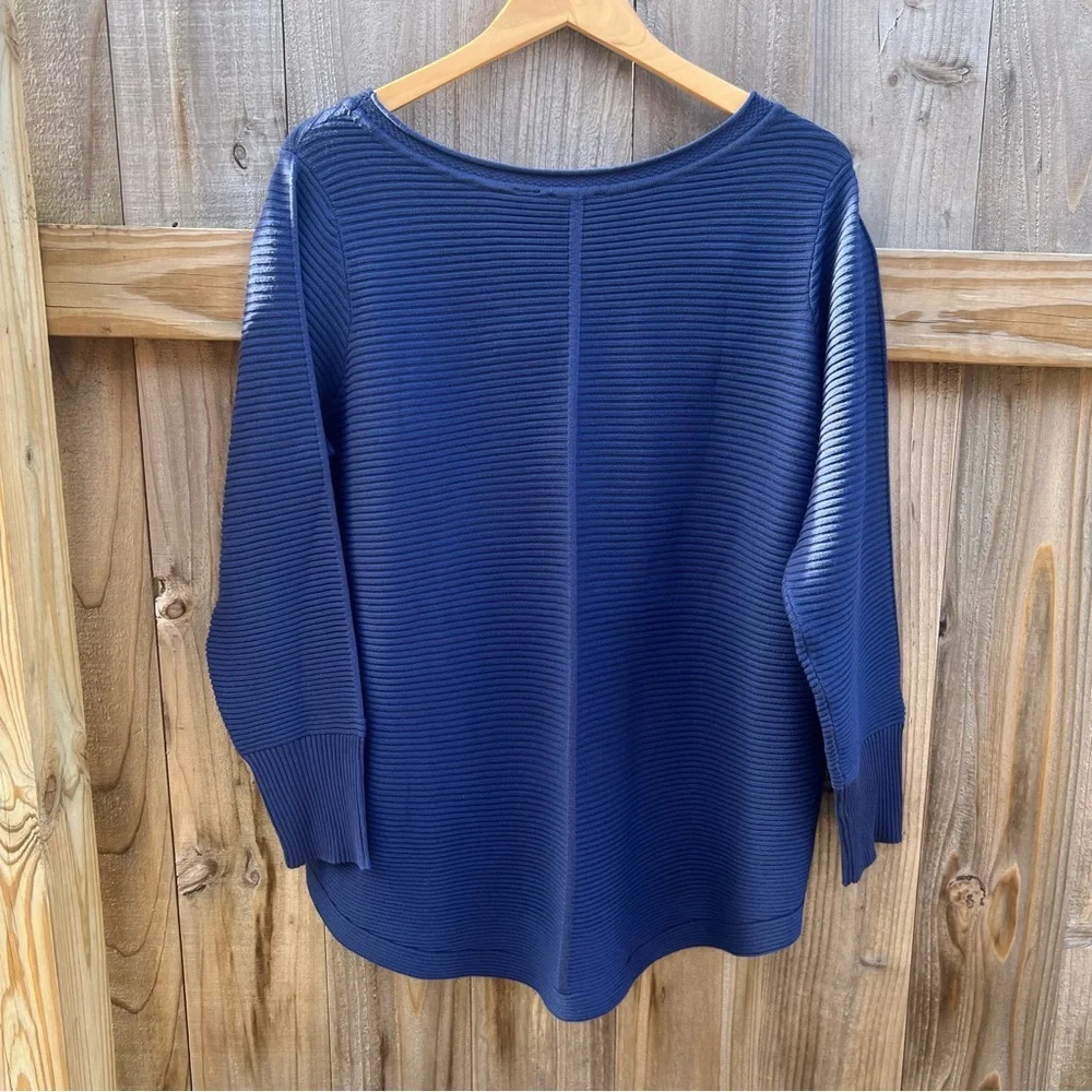 Cyrus Navy Blue Ribbed Knit Sweater - Size 1X (NWT) - Picture 4 of 4